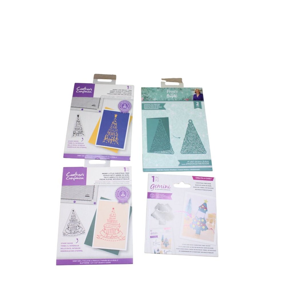 Crafters Companion Gemini Christmas Dies UNUSED Frosty Bright Merry Tree 92999